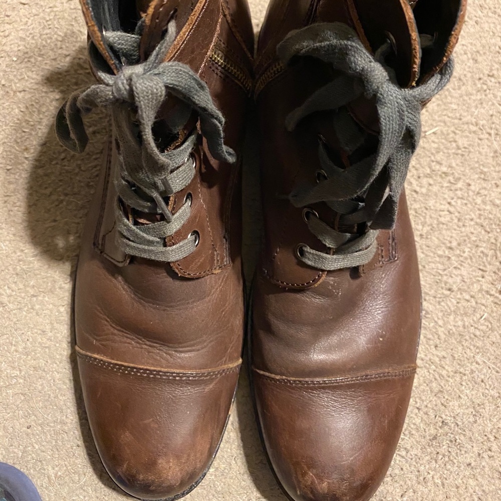 Brown buckle and zip up banana republic boots